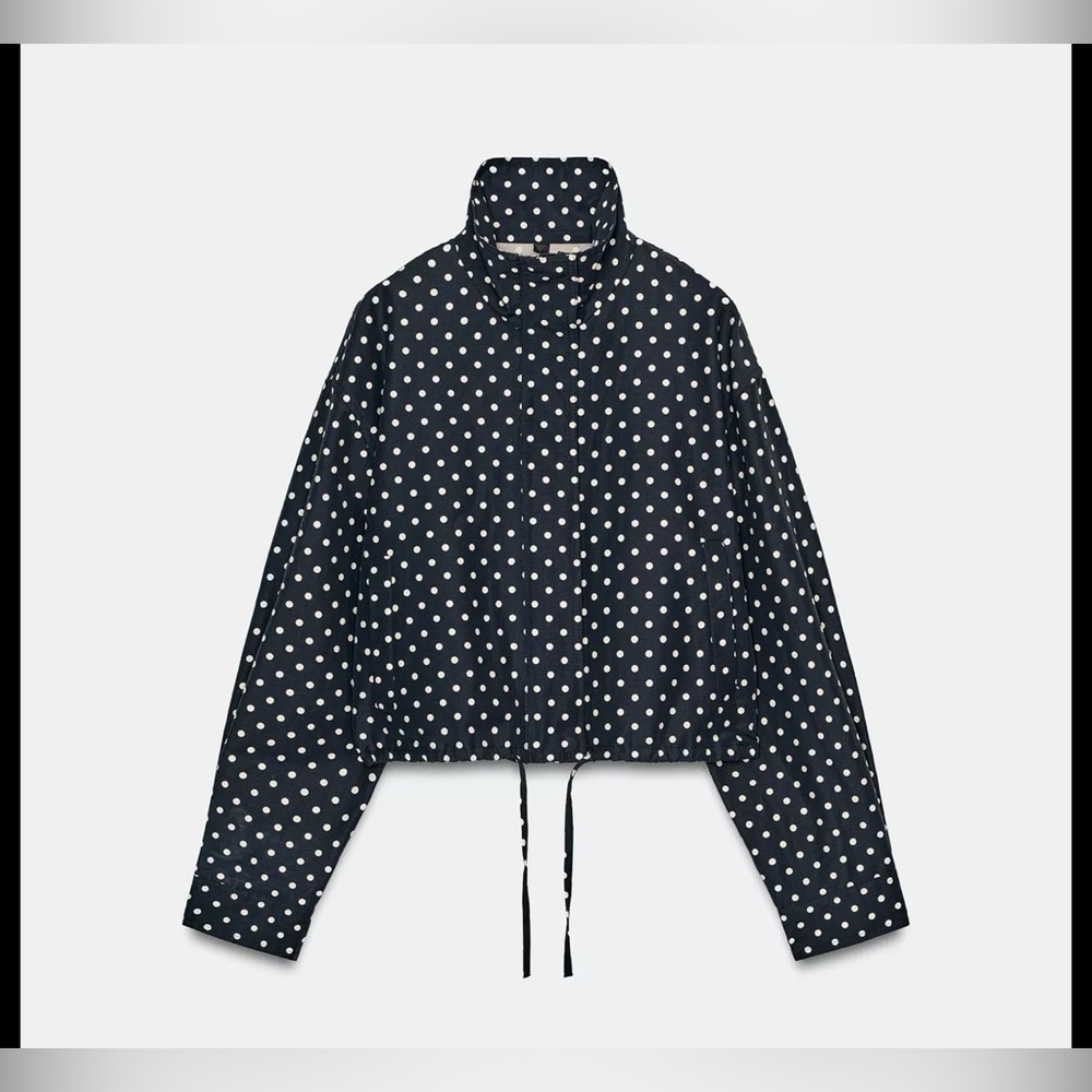 ZARA PUFFED POLKA DOT JACKET XL NWT